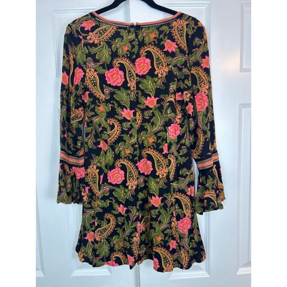 Spell Women's XXS Etienne Playdress Noir V-Neck Floral Paisley Bohemian - Picture 11 of 12